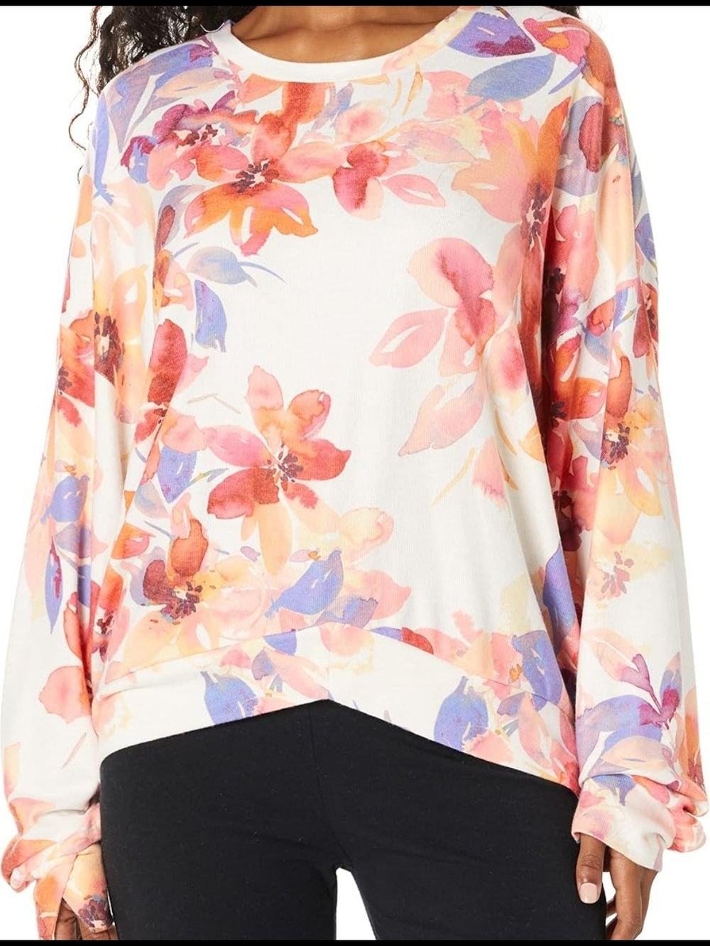 PJ Salvage Floral Crewneck Long-Sleeve Top